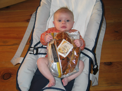 Oh oh... betrapt (= kerstbrood)
